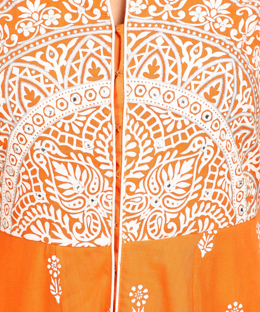 BIBA Women Printed Anarkali Kurta Buy ORANGE BIBA Women Printed Anarkali Kurta Online at Best Prices in India Flipkart