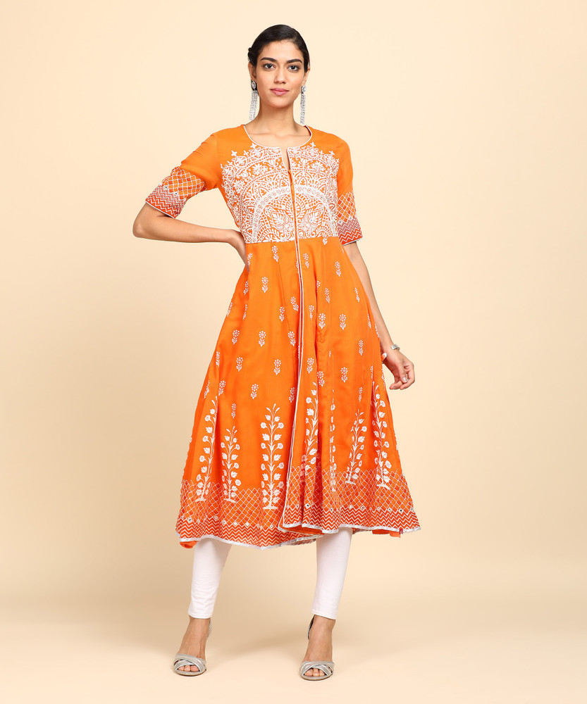 Biba orange top anarkali