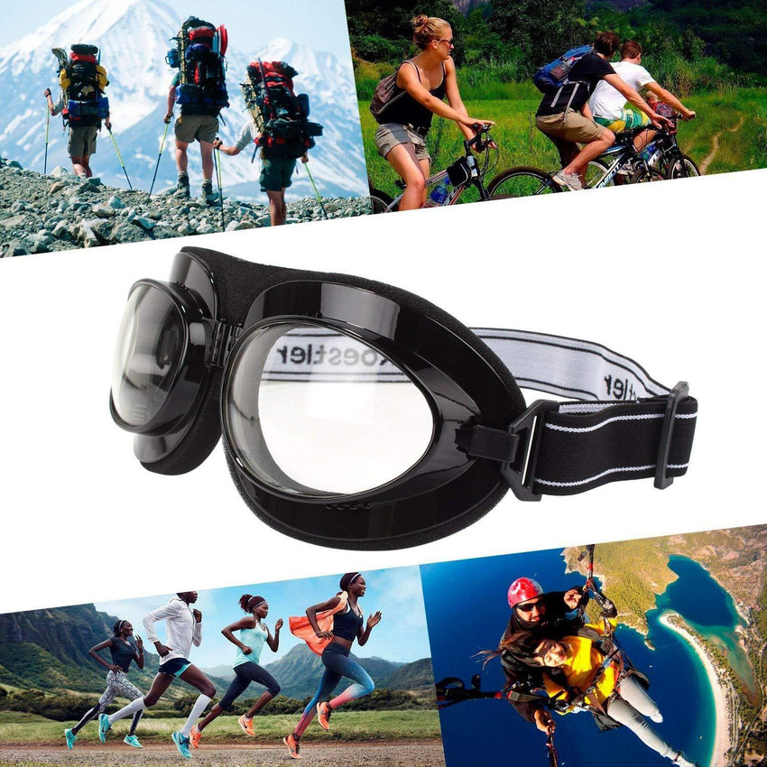 RuggedTrails Clear Glass Riding Goggles with Adjustable Band