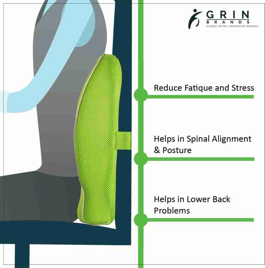 Grin Health Ortho Backrest Cushion with Memory Foam Back Lumbar Support Buy Grin Health Ortho Backrest Cushion with Memory Foam Back Lumbar Support Online at Best Prices in India