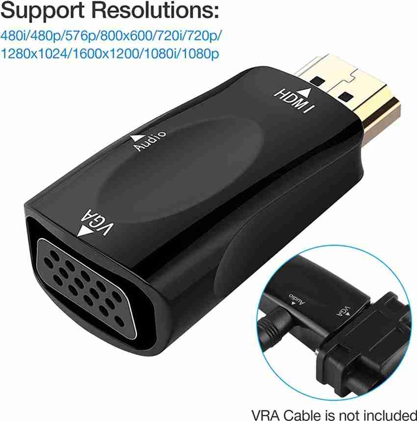 EVERYCOM Everycom HDMI Male to VGA Female 3.5mm Audio Black