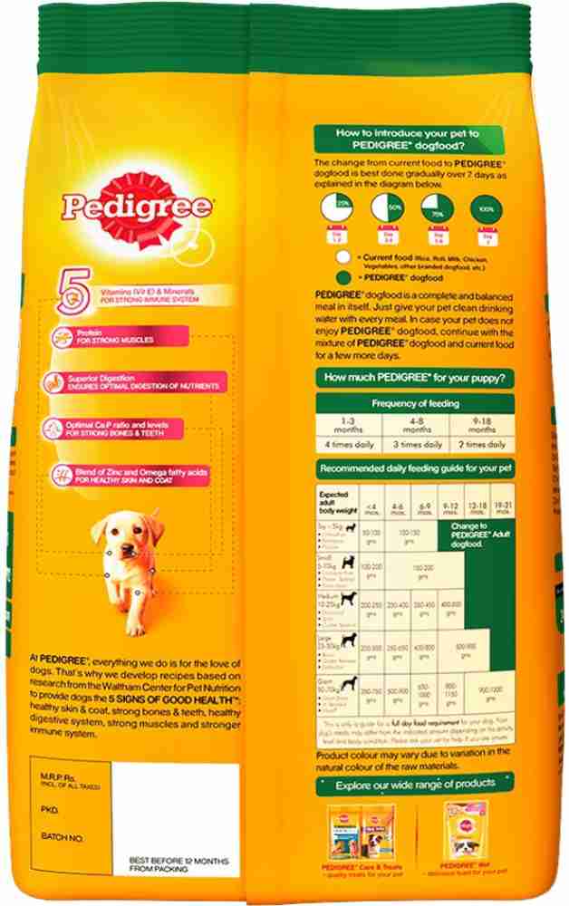 Pedigree nutrition outlet label