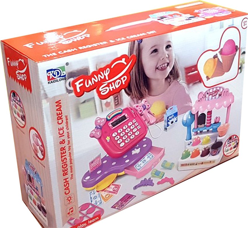 deAO Ice Cream Toy Play Store for Kids, Cash Register Toy Ice