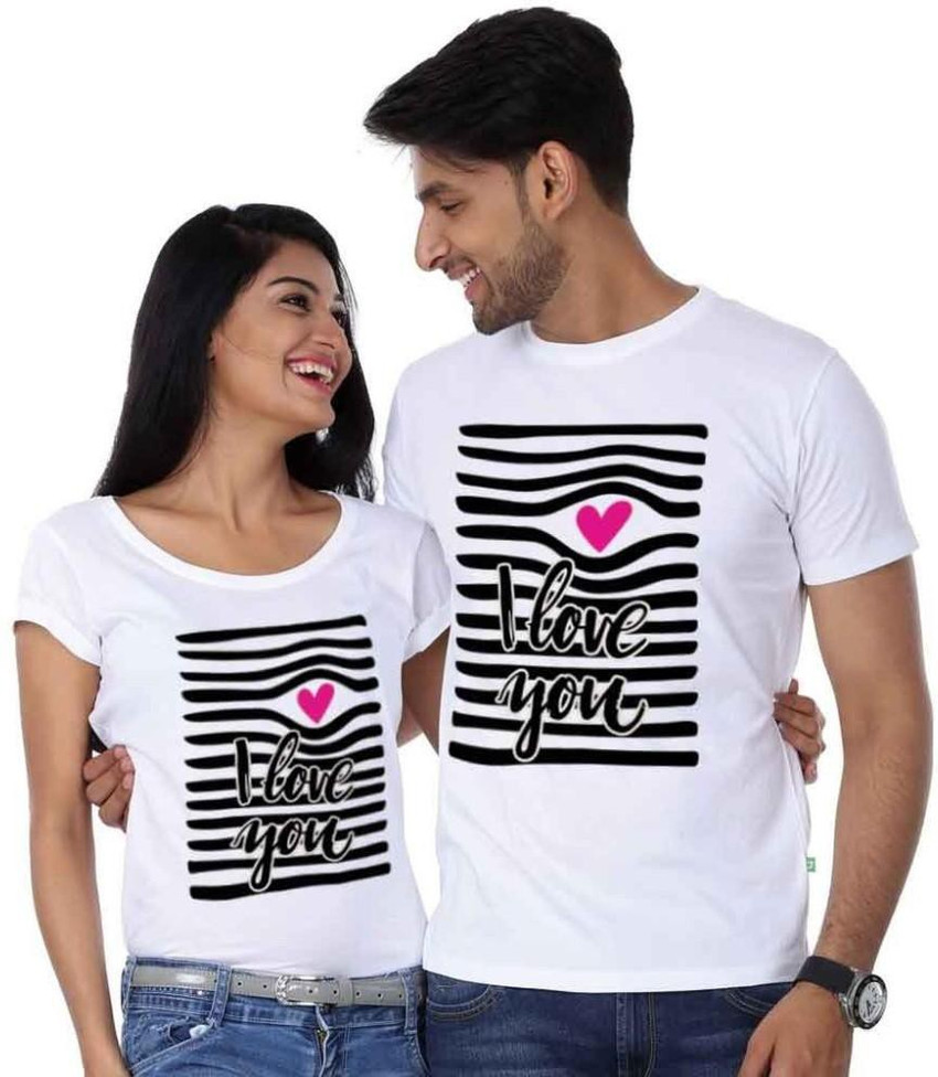BonOrganik Printed Couple Round Neck White T Shirt Buy BonOrganik Printed Couple Round Neck White T Shirt Online at Best Prices in India Flipkart