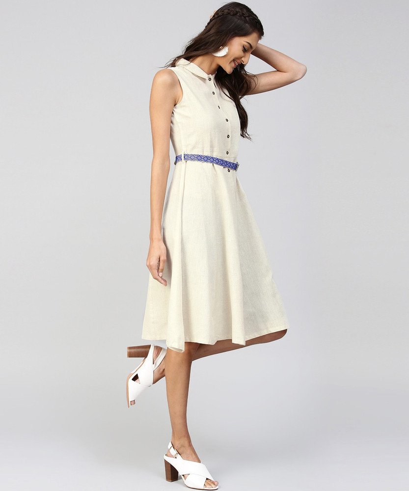 Knee length one piece dress myntra discount