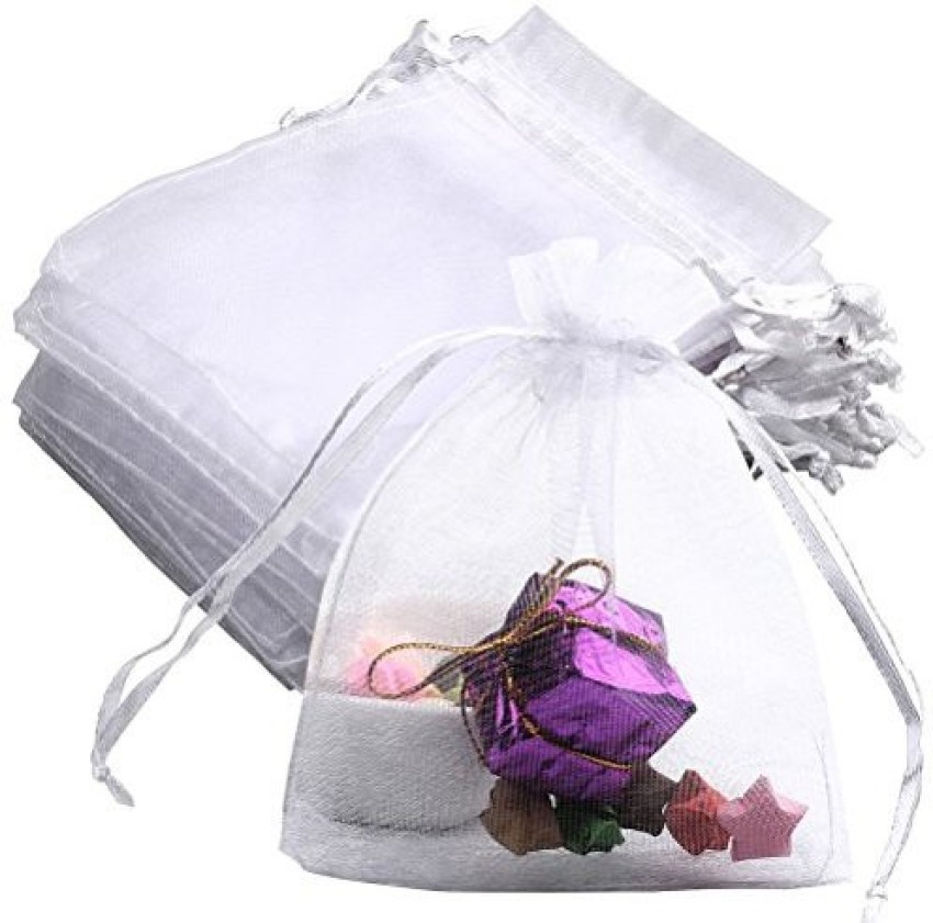10 Pack  4x6 White Organza Drawstring Wedding Party Favor Gift Bags   Candy bag favors Favor bags Wedding favor bags