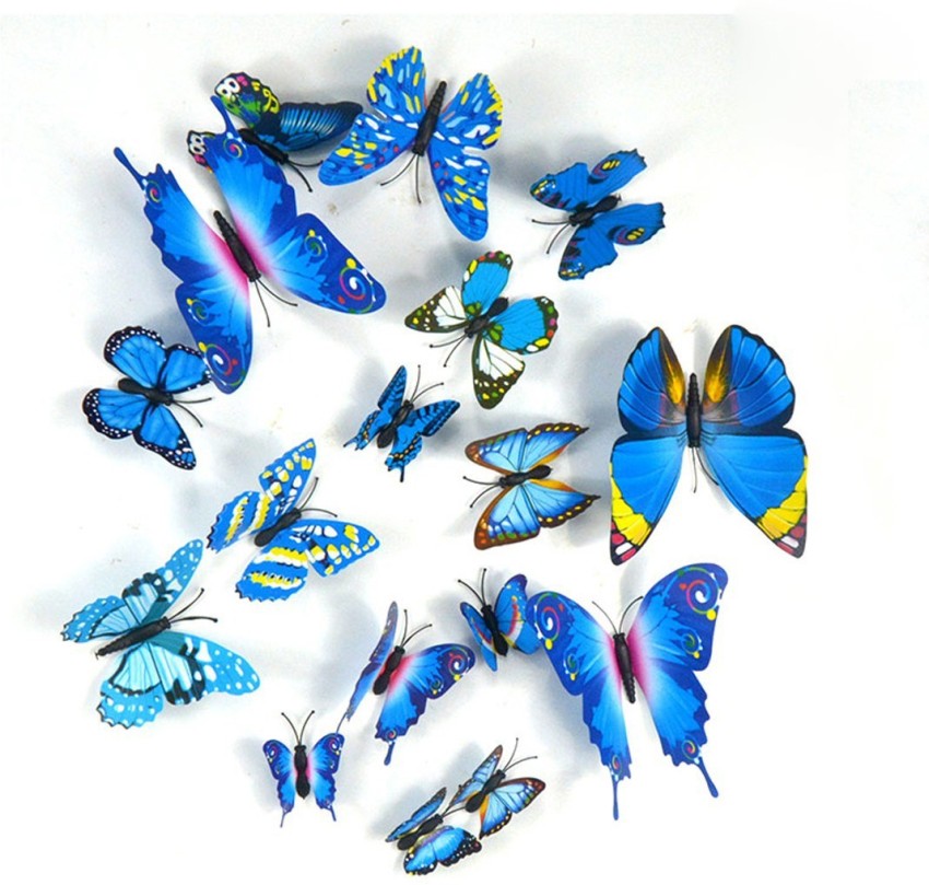 3D Magnetic Blue Butterfly Stickers 12pk