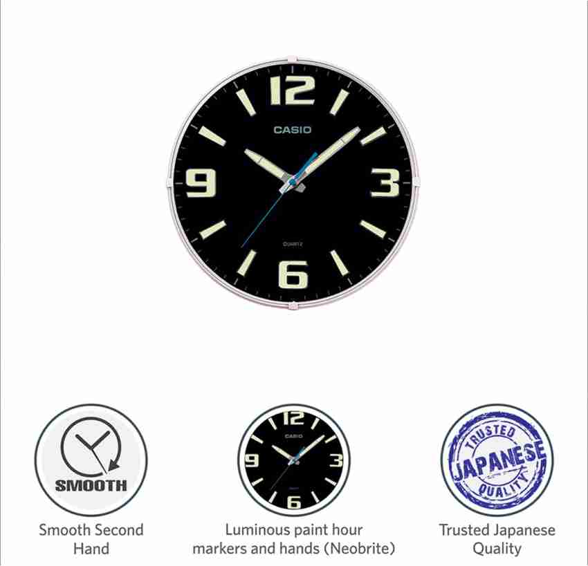 Casio round resin discount analog wall clock