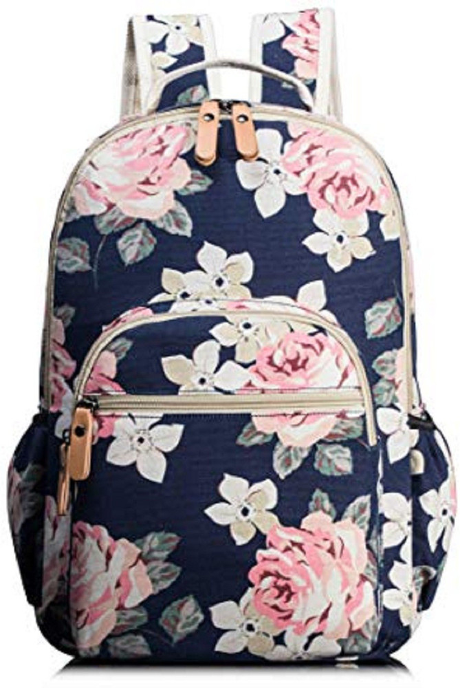 Leaper Fashion Floral College Bags Student School Backpack 0.54 L Laptop Backpack Pink Price in India Flipkart