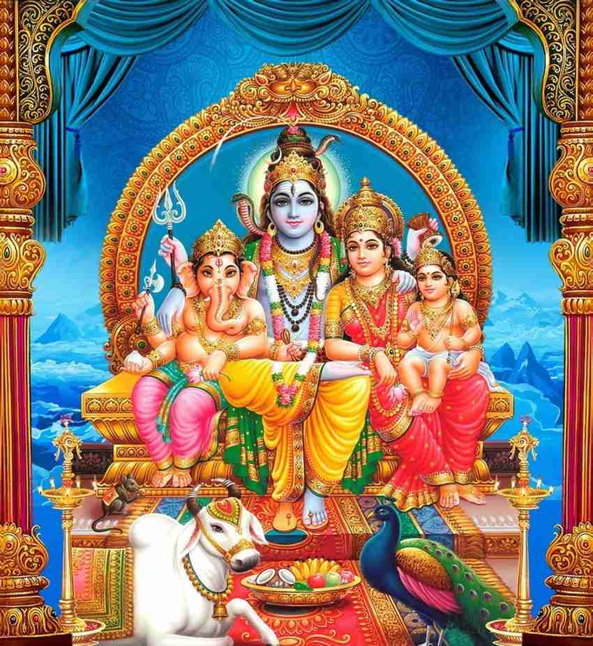 Lord Shree Shiv Pariwar Beautiful Poster Paper Print - Religious ...