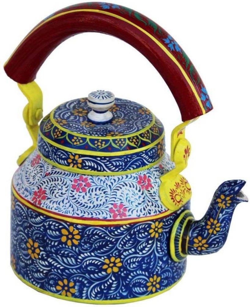 Traditional Hand-Painted Colourful Figurine Aluminum Decorative Tea Kettle  Pot Showpiece