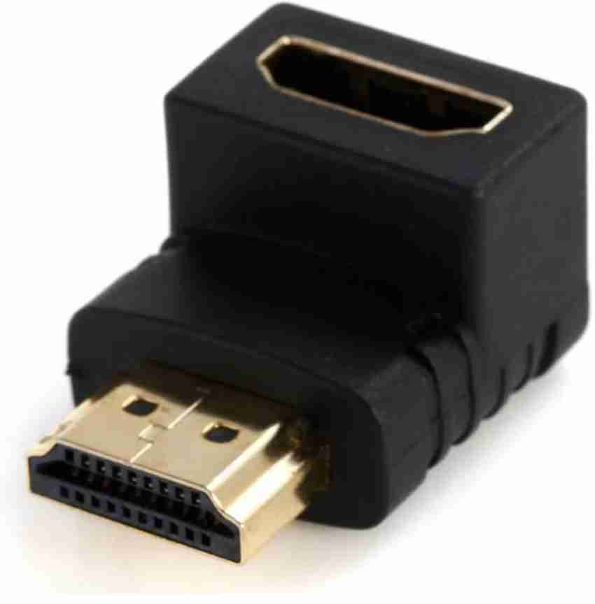 GVAAS TV out Cable L SHAPE 90 DEGREE HDMI Male To HDMI Female Gold Plated Connector for PC HDTV Projector MONITOR Camera TV HDMI Adapter Black