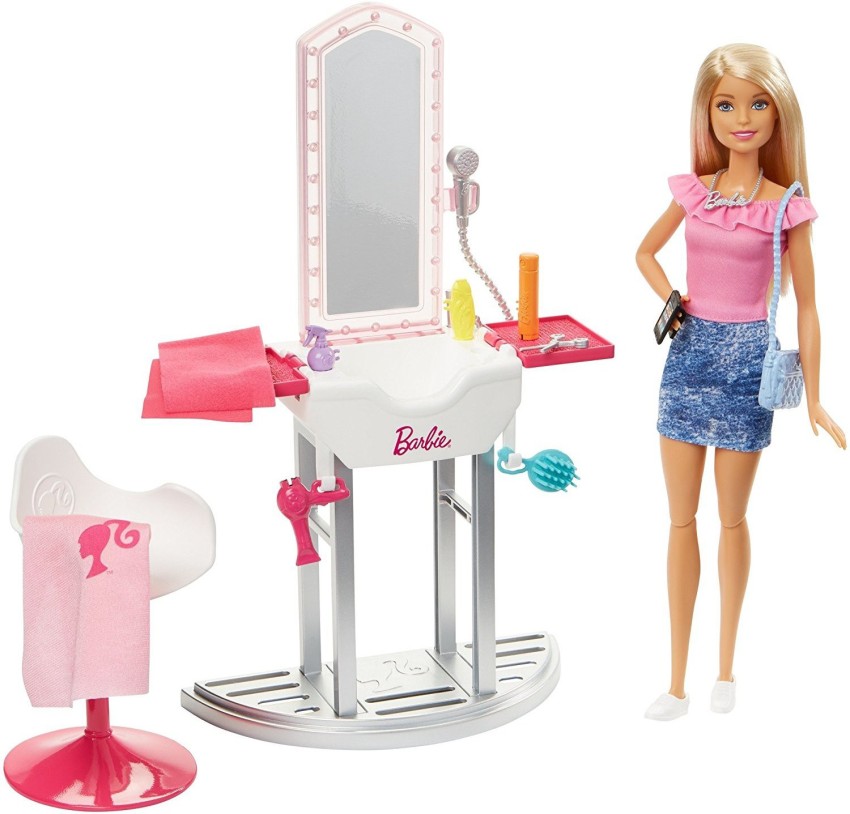 Barbie hair salon with working sink hot sale