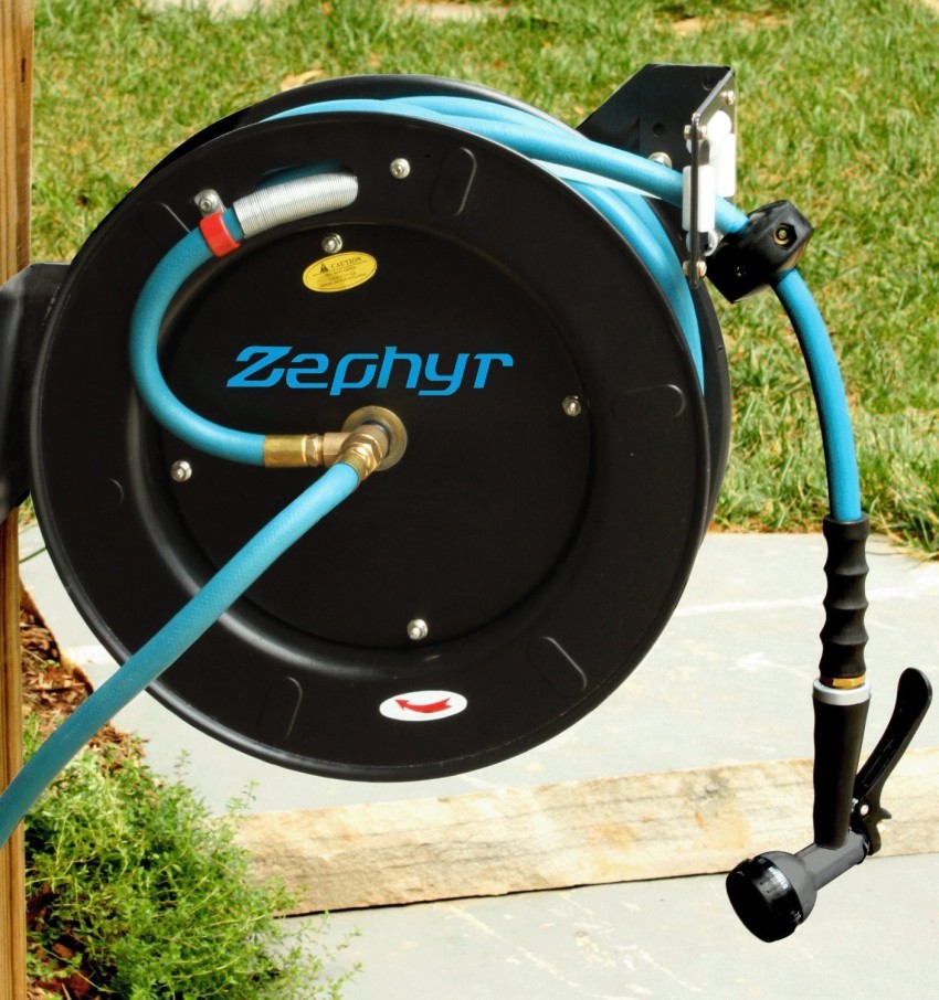 Zephyr Water Hose Reel Set - 1/2in. x 65ft., Color-Black Matte Garden Hose  Stand Price in India - Buy Zephyr Water Hose Reel Set - 1/2in. x 65ft.,  Color-Black Matte Garden Hose