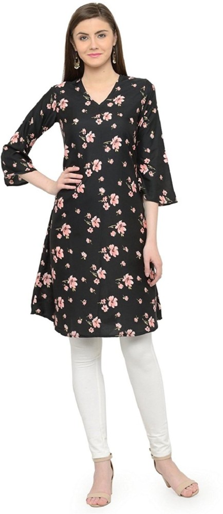 The bebo black on sale crepe straight kurti