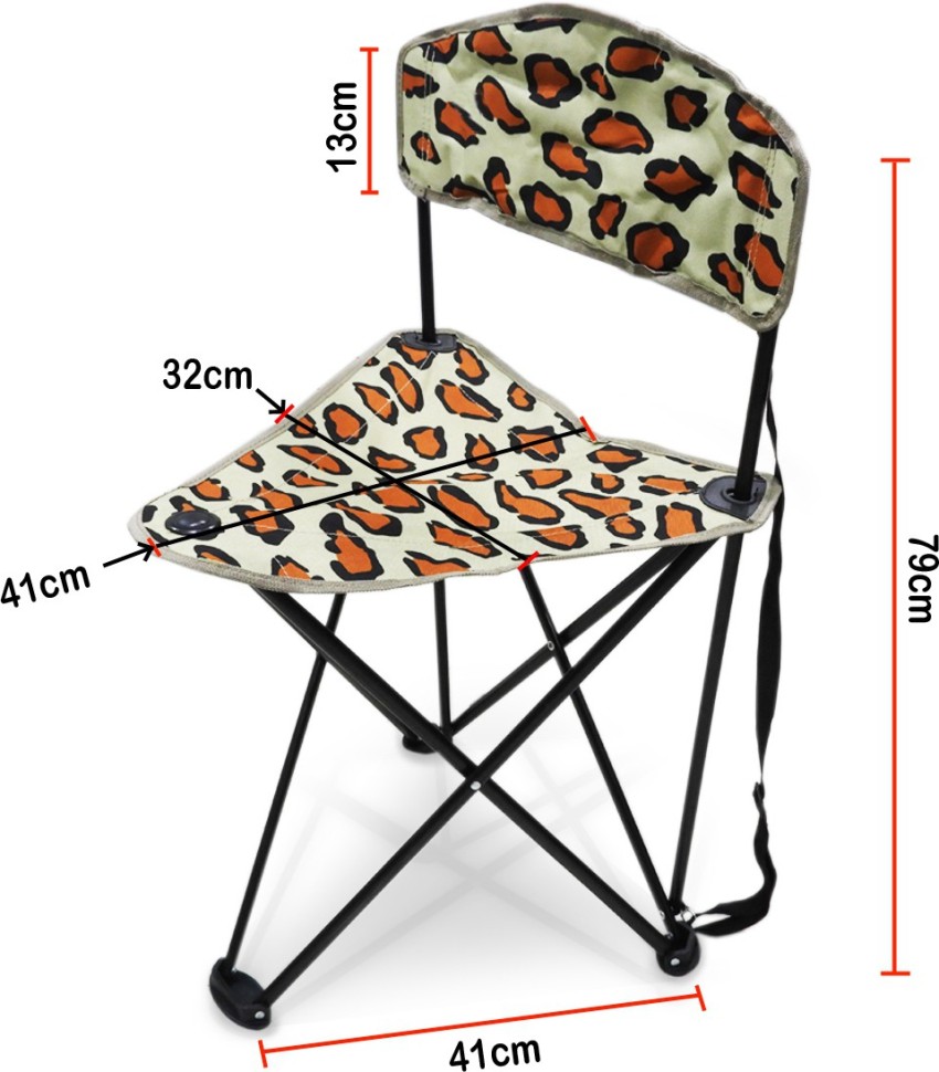 KAWACHI Foldable Outdoor Portable Camping Tripod Folding Chair with Backrest  K455 Leopard Fabric Outdoor Chair Price in India - Buy KAWACHI Foldable  Outdoor Portable Camping Tripod Folding Chair with Backrest K455 Leopard