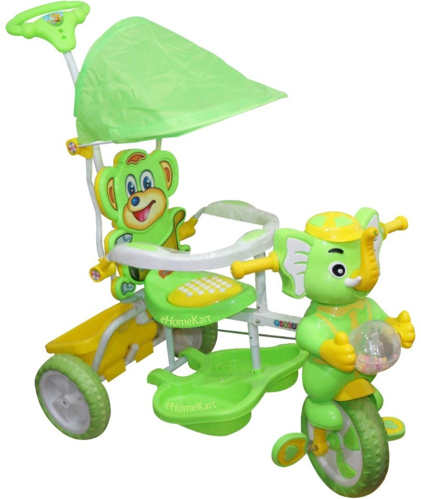 Ehomekart Funride TISCON Baby Deluxe Rocking Tricycle for Kids with LED Wheels Umbrella Hood Parental Handle for Kids TRI027 Tricycle Price in India Buy Ehomekart Funride TISCON Baby Deluxe