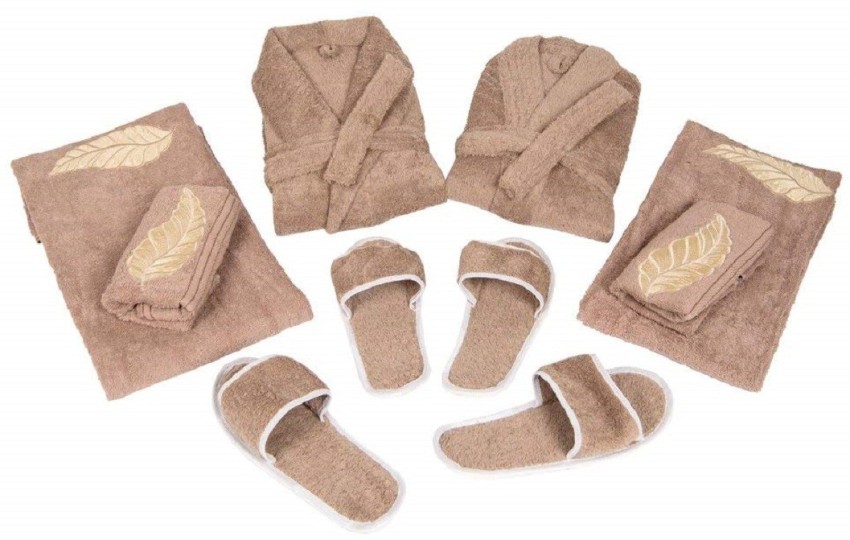 Plain Creame 8 Pcs Couple Bath Robe Set, Size: Large at Rs 1500/piece in  Panipat