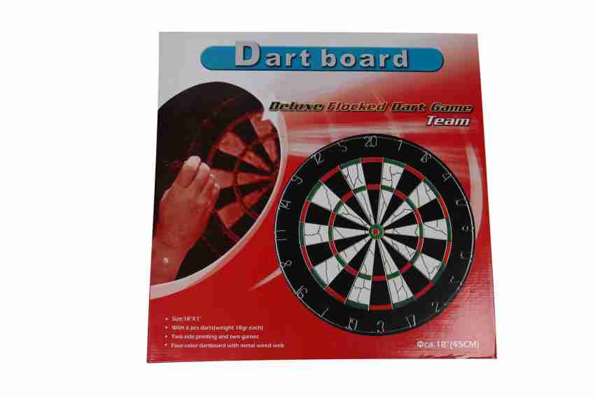 Assemble 18 Inch Cork Delux Flocked Dart Game With 6 Darts