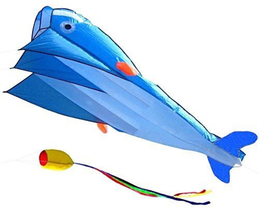 Generic 3D Huge Soft Parafoil Giant Frameless Dolphin Kite Blue