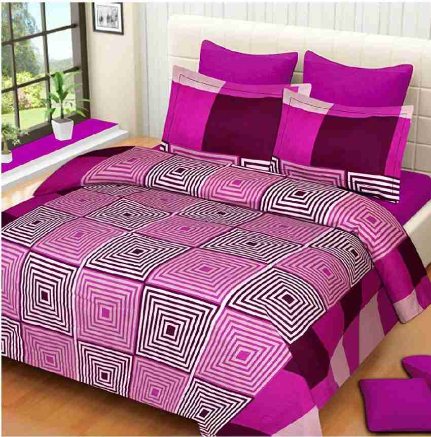 Cotton Printed Double Bed Sheet with 2 Pillow Cover