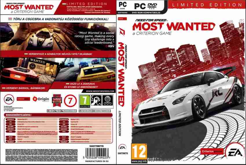 Need For Speed Most Wanted PC DVD-ROM Criterion Game EA 2012