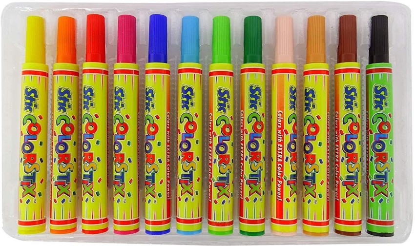 Flipkart.com | STIC Majestic Basket Vivid Jumbo Colour Pens with 4  Colouring Posters & Crazy Liner Alongwith 25 Shades Oil Pastels Crayons -  Colour Pens & Oil Pastels