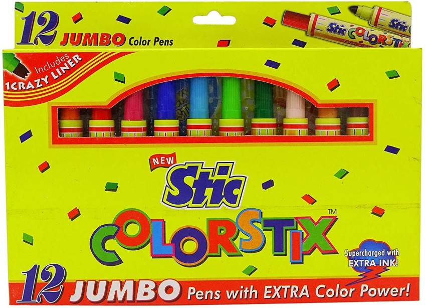 Jumbo Color Pens 8 Color Set – Stic Art and Craft