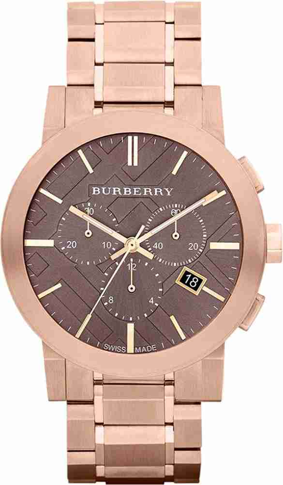 BURBERRY Taupe Chronograph Rose Gold tone stainless steel