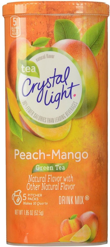 Crystal Light Drink Mix Green Tea Peach Mango 5 Packets 1.85 oz 52.5 G