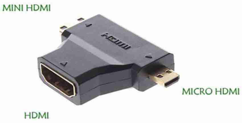 3 in 1 HDMI v1.4 Female to Mini And Micro HDMI Male Adapter Converter  Connector