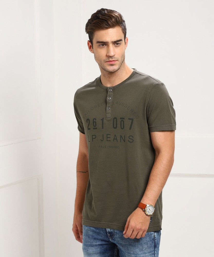 Louis Philippe T-Shirts : Buy Louis Philippe Olive T-shirt Online