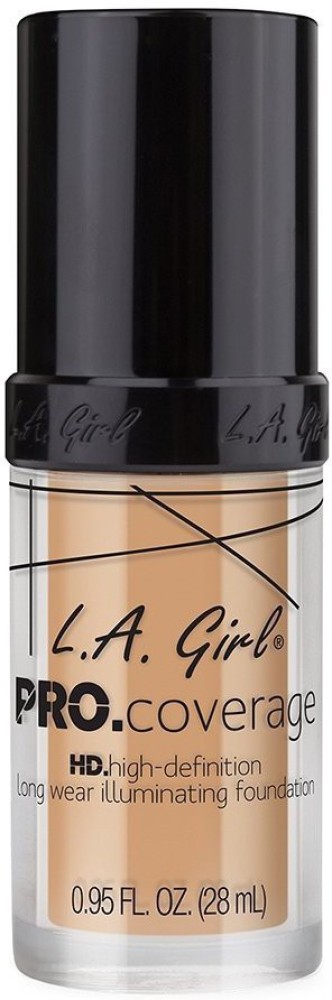 L.A. Girl PRO.Coverage HD Long Wear Illuminating Liquid Foundation, Coffee - 28 ml bottle