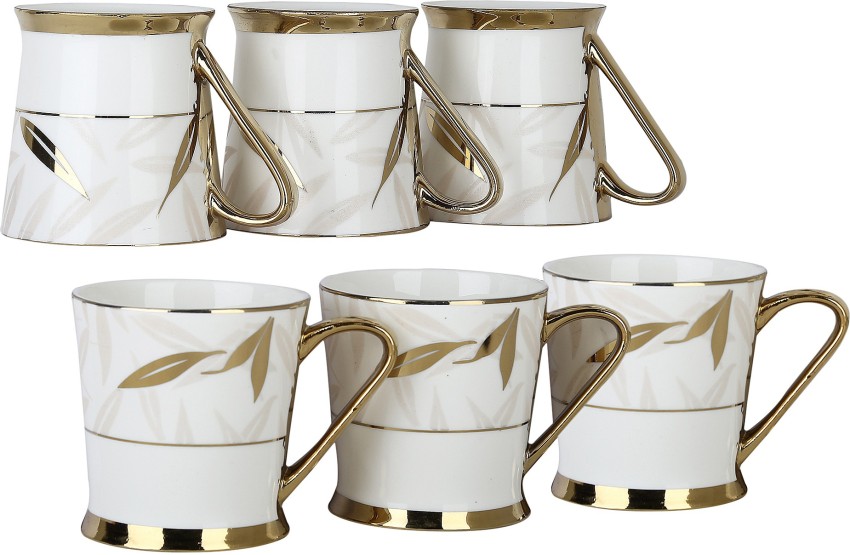 Femora Handcrafted Ceramic Coffee Mugs Indian Golden Tea Cups Set of 6 (6  oz), Cappuccino Cups, Cof…See more Femora Handcrafted Ceramic Coffee Mugs