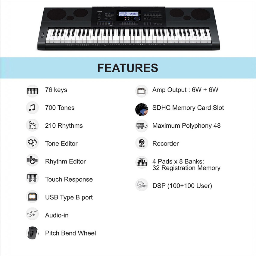 Casio wk 6600 clearance weighted keys