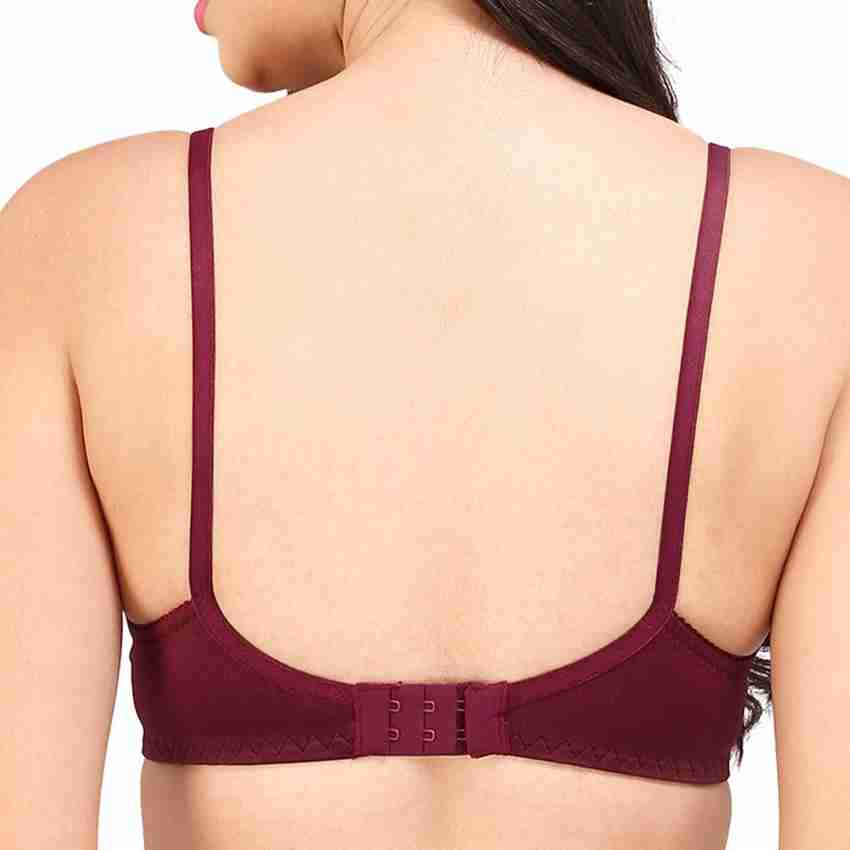 Buy online Wine Colored Stretchable Laced Floral Full Cup Bra And Panty Set  from lingerie for Women by Bralux for ₹789 at 28% off