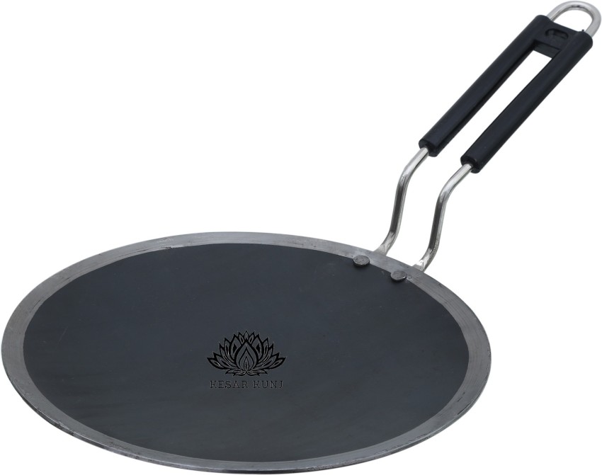  GEMMA cast Iron tawa chapati tawa for Roti, Concave chapati  tawa Iron tawa roti chapati pan, Naturally Non Stick loha tawa for roti  with Long Handle