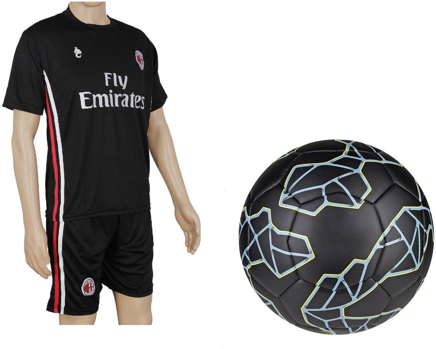 Retail World Messi Black Football Size 5 with Suit Jersey