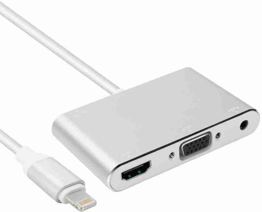 microware Lightning Cable 2 A 0.01 m Lightning To HDMI VGA 3.5mm