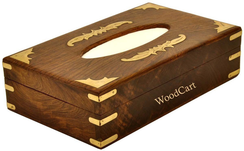 Flipkart WoodCart 1 Compartments H ndmade Wooden Tissue Box