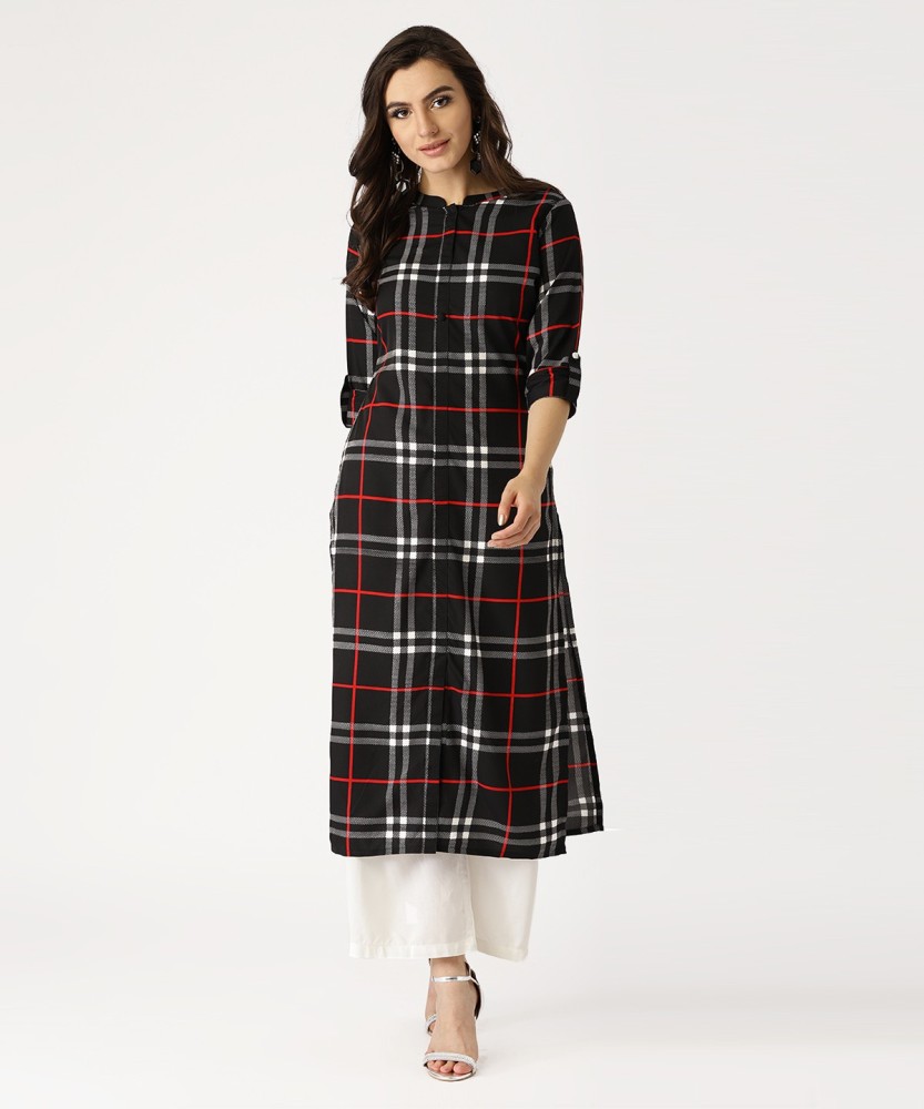 Libas women's hotsell checkered straight kurta