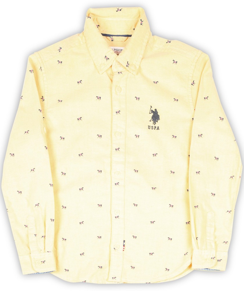 U.S. POLO ASSN. Boys Printed Casual Yellow Shirt - Buy U.S. POLO ASSN. Boys  Printed Casual Yellow Shirt Online at Best Prices in India