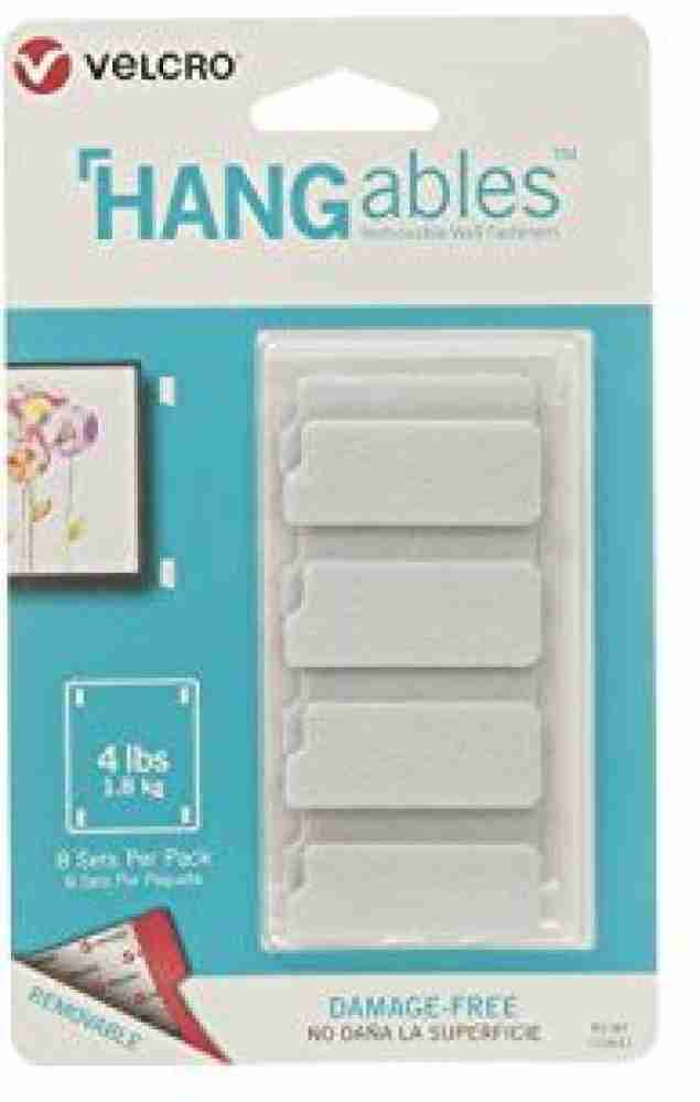 Velcro Brand HANGables Removable Wall Fasteners | Strong Adhesive Hold, Up to 7.5 kg / 16½ lb (Per Set of 4) | Easy-to-Remove from Wall, Firm Hold