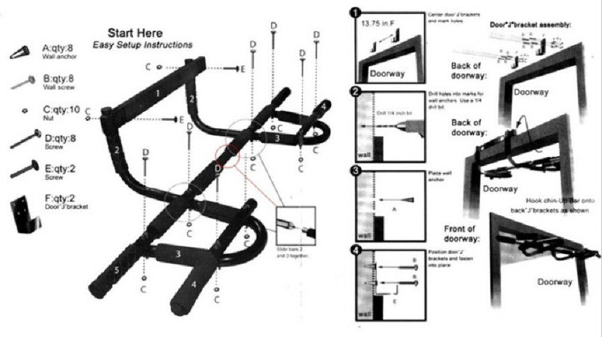 Total upper body workout bar assembly deals