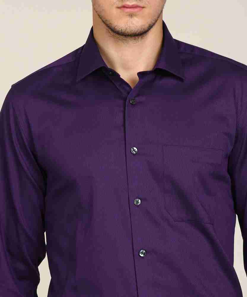 Louis Philippe Shirt Mens 40 CM Green White Purple Button Up Long