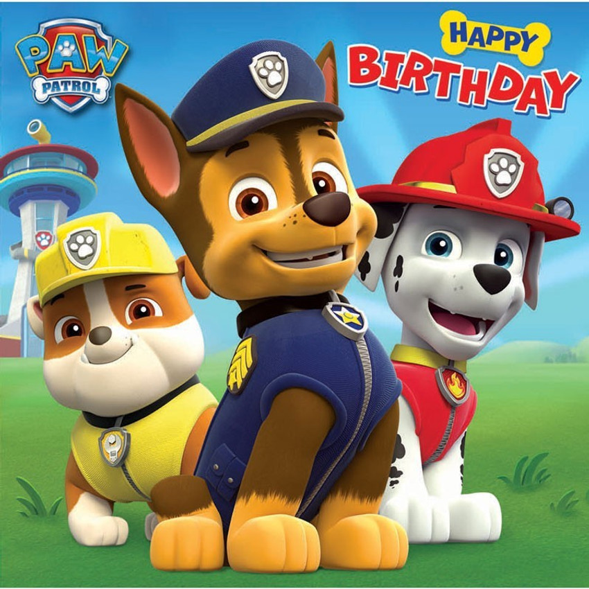 Theme My Party Paw Patrol Birthday Banner For Cake Table ...
