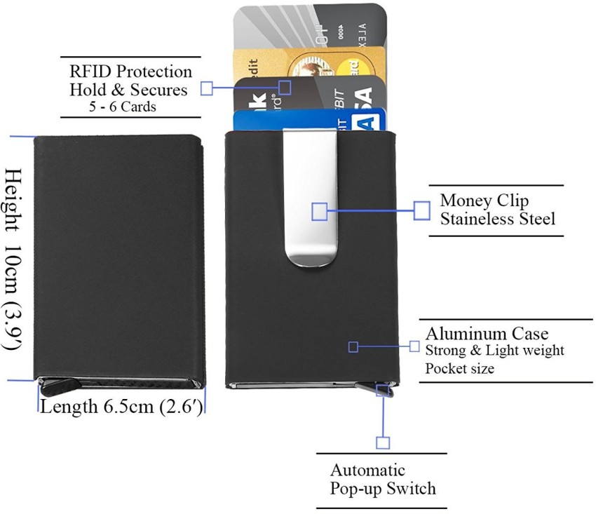 HOUSE OF QUIRK Slim Metal RFID Card Wallet with