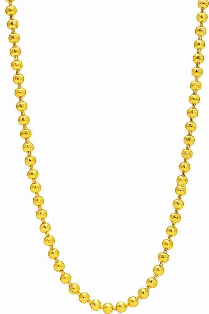 memoir Gold plated super finish 4mm carved Ball chain necklace for  