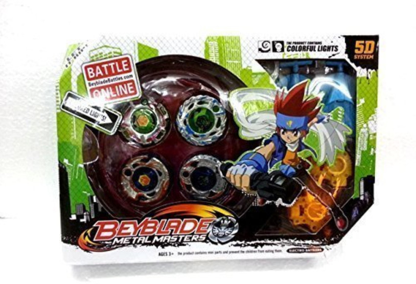 zest 4 toyz BIG Beyblades with LED Lights 4 Launchers 1 BIG