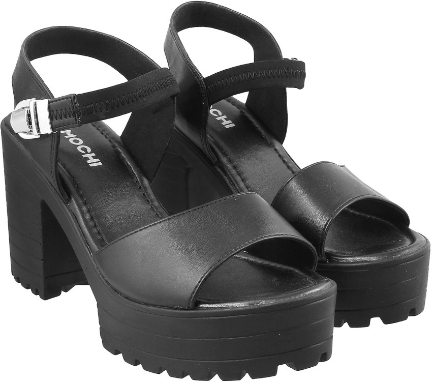 Buy MOCHI Women Black Heels Online at Best Price